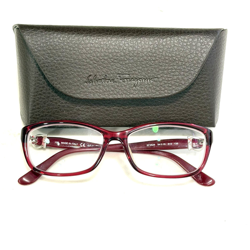 Salvatore Ferragamo Eyeglasses Frames Only sf2629 613 Red 54-15-135 Italy & Case